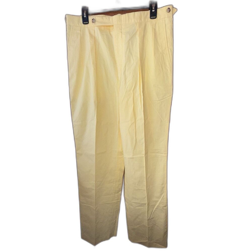 Vintage NOS Polo Golf Ralph Lauren Fairway Pant 36x34 Yellow Cinch Pleated 90s